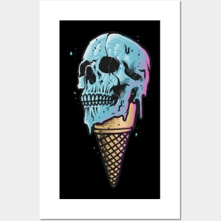 Ice cream skull Posters and Art